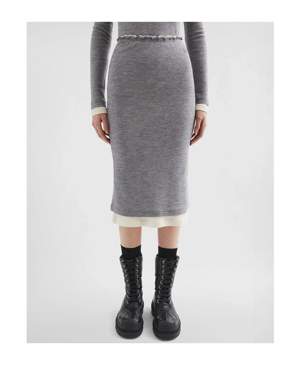 Lightweight Wool Layered Skirt