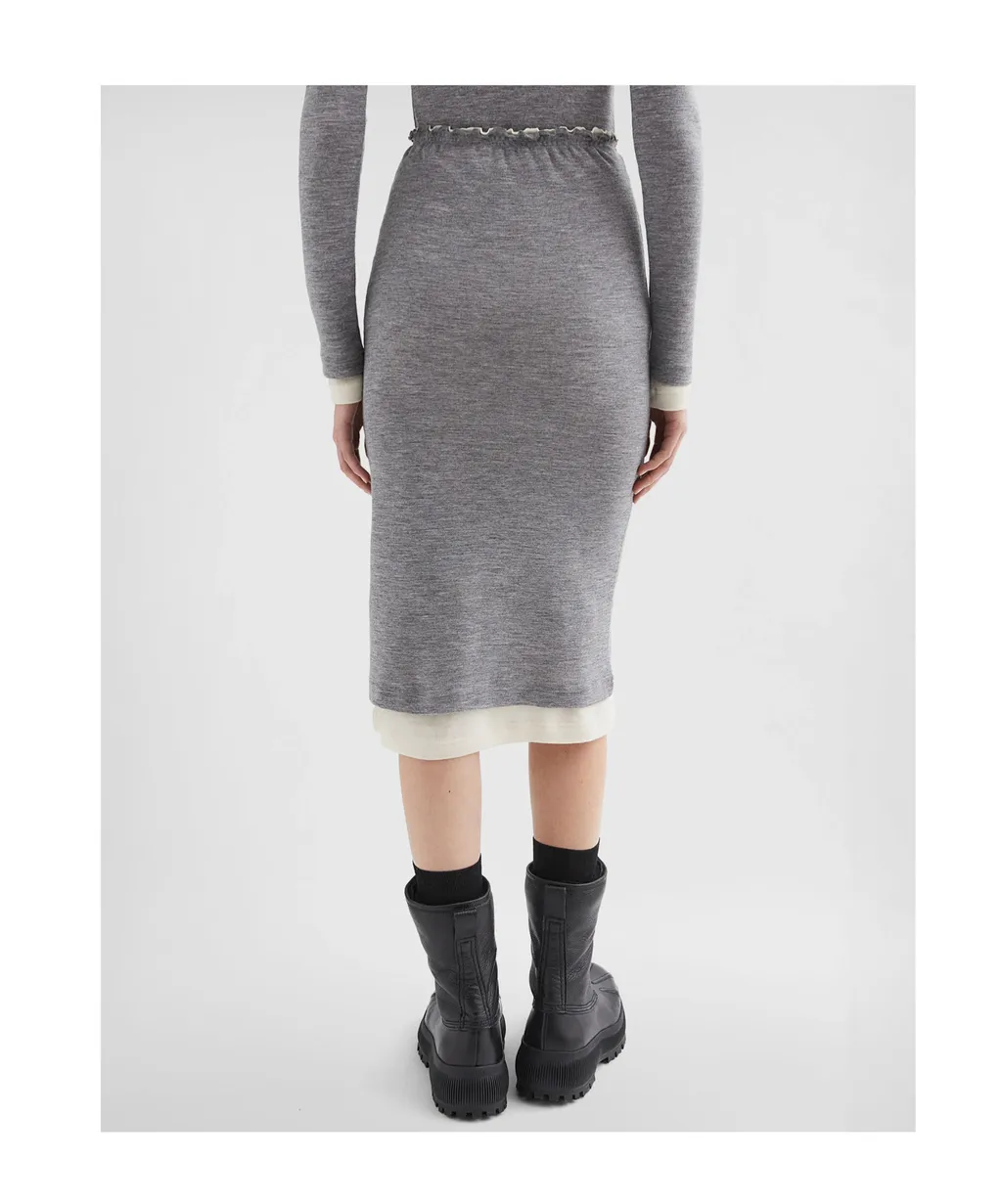 Lightweight Wool Layered Skirt