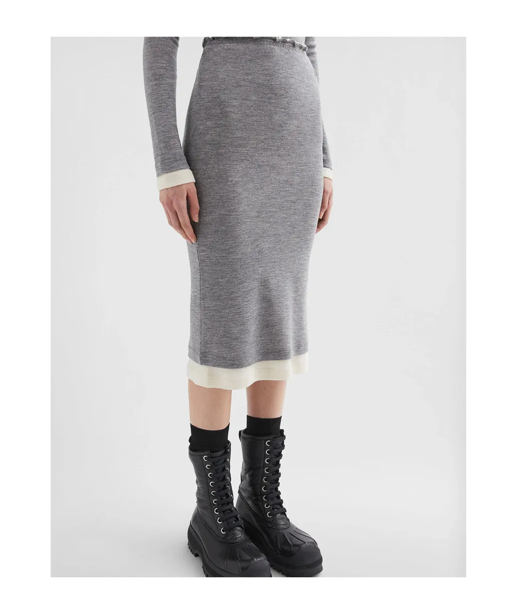 Lightweight Wool Layered Skirt