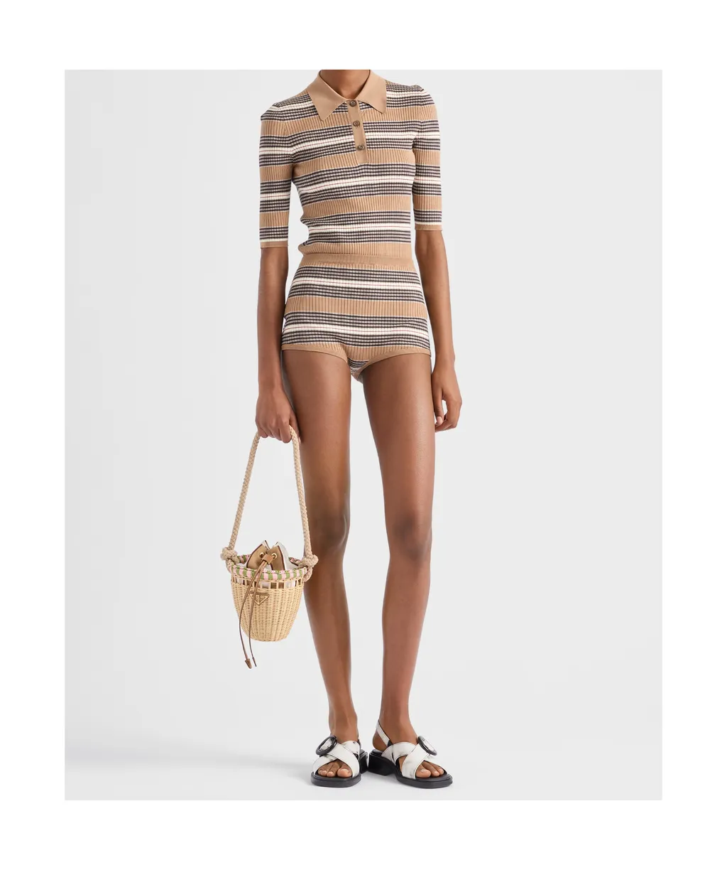 Wicker Mini Bucket Bag