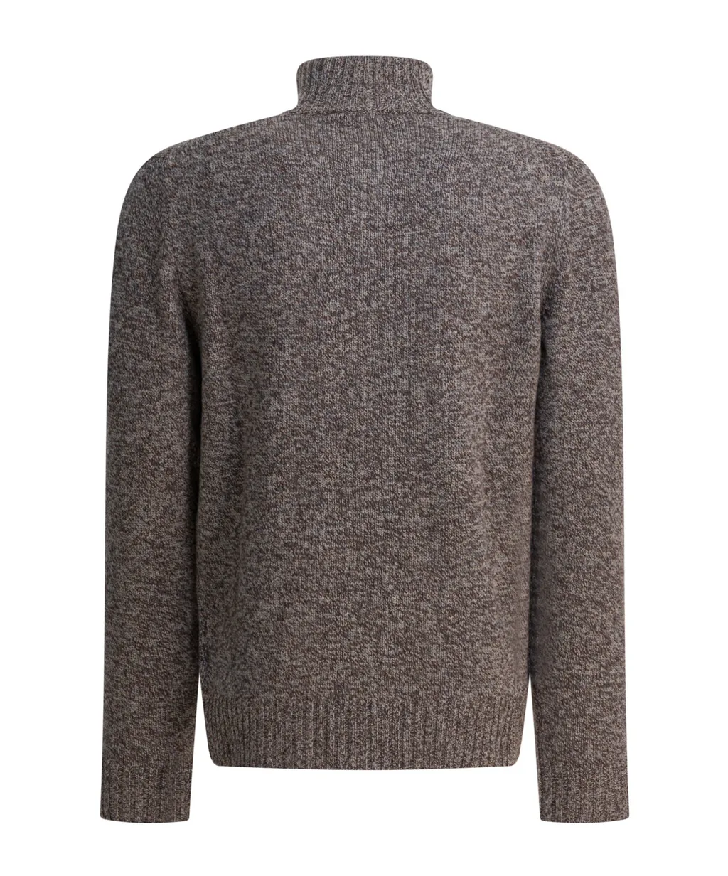 Zanone Ribbed High-Collar Cardigan