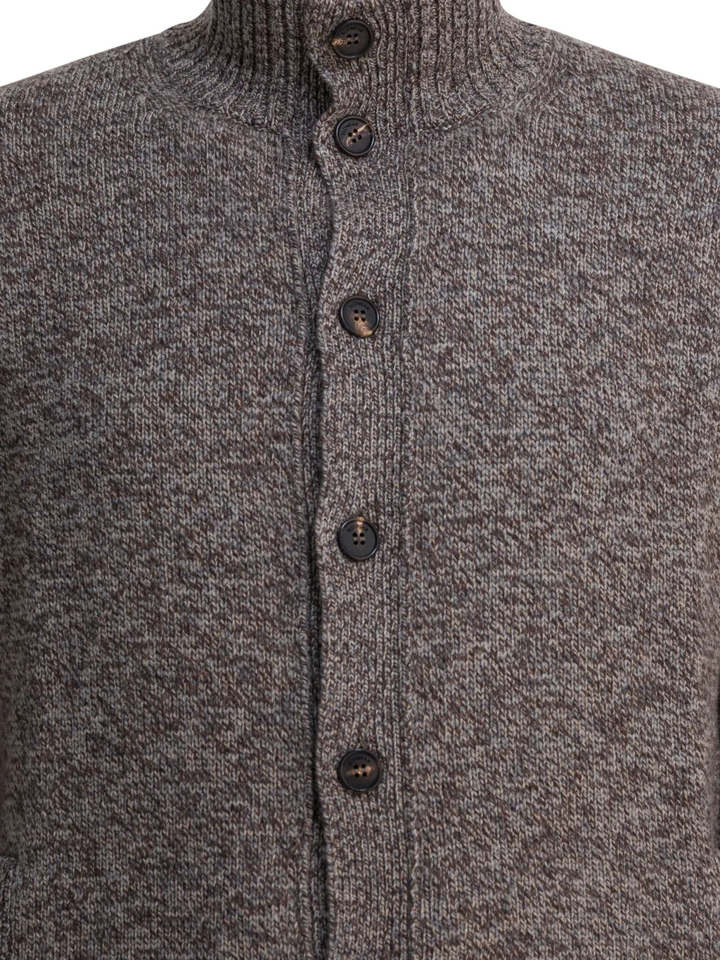 Zanone Ribbed High-Collar Cardigan