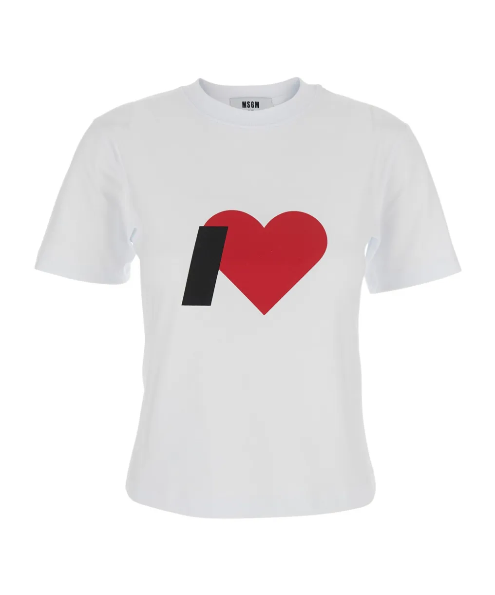 Msgm Short Sleeve Crewneck T-Shirt