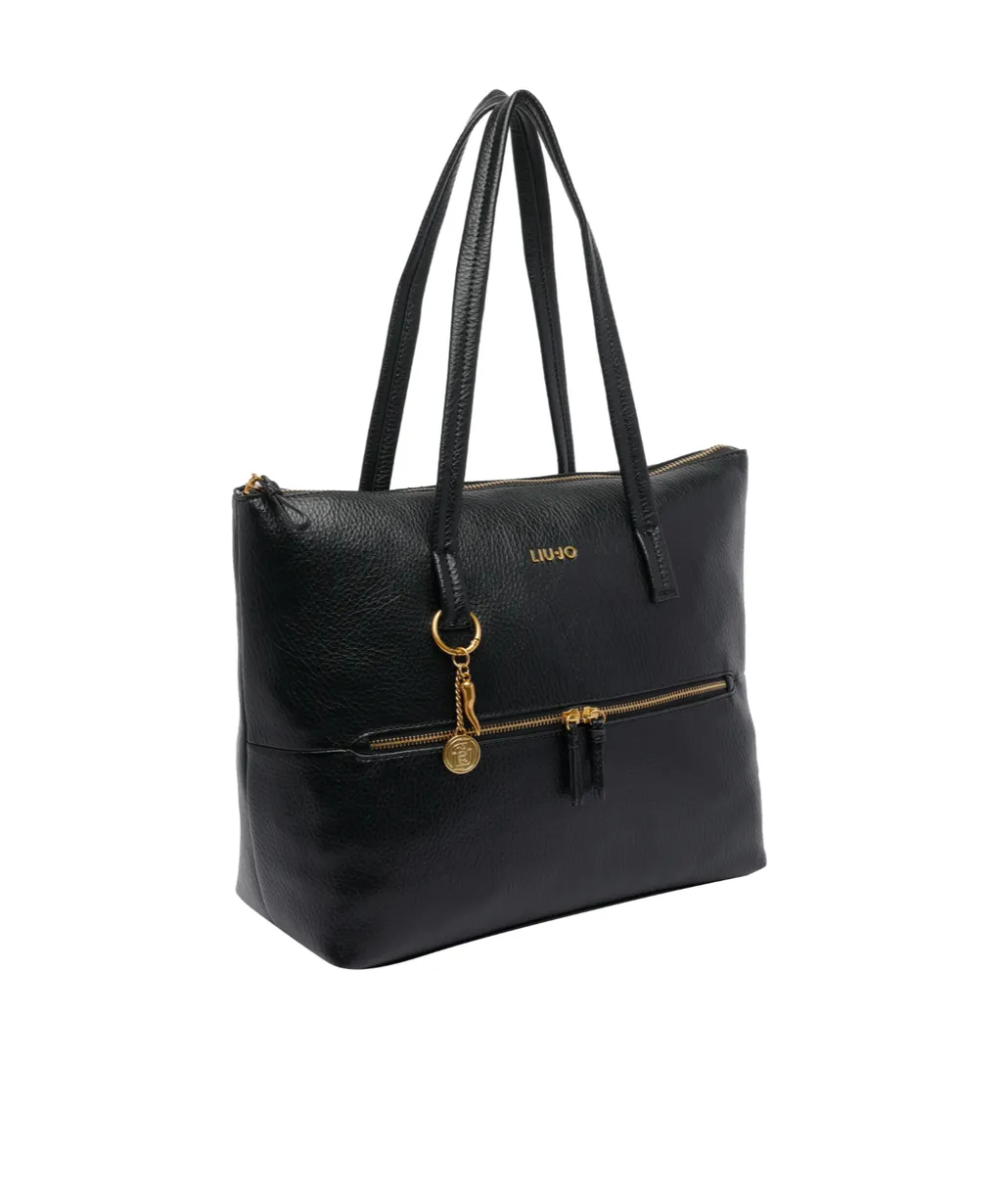 Liu Jo Logo Lettering Zipped Tote Bag