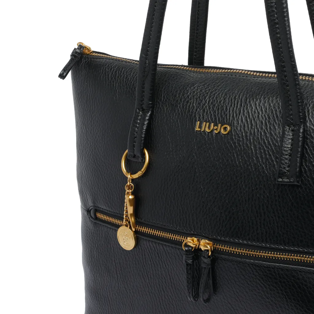 Liu Jo Logo Lettering Zipped Tote Bag