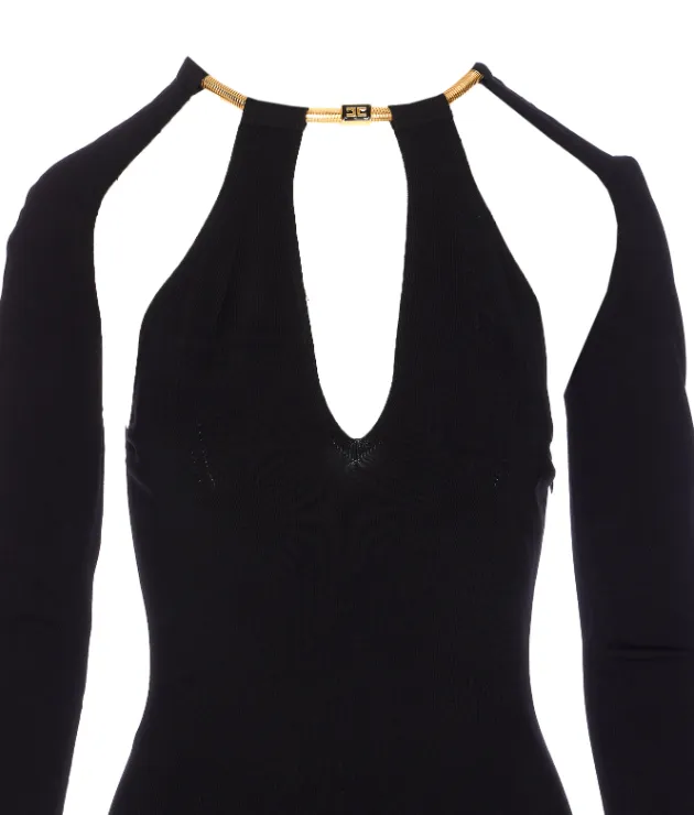 Elisabetta Franchi Cut Out Detailed Knitted Dress