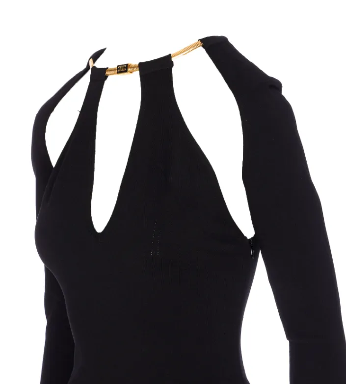 Elisabetta Franchi Cut Out Detailed Knitted Dress