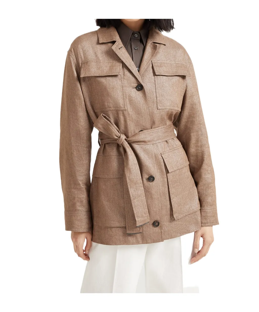Brunello Cucinelli Long-Sleeved Belted Jacket