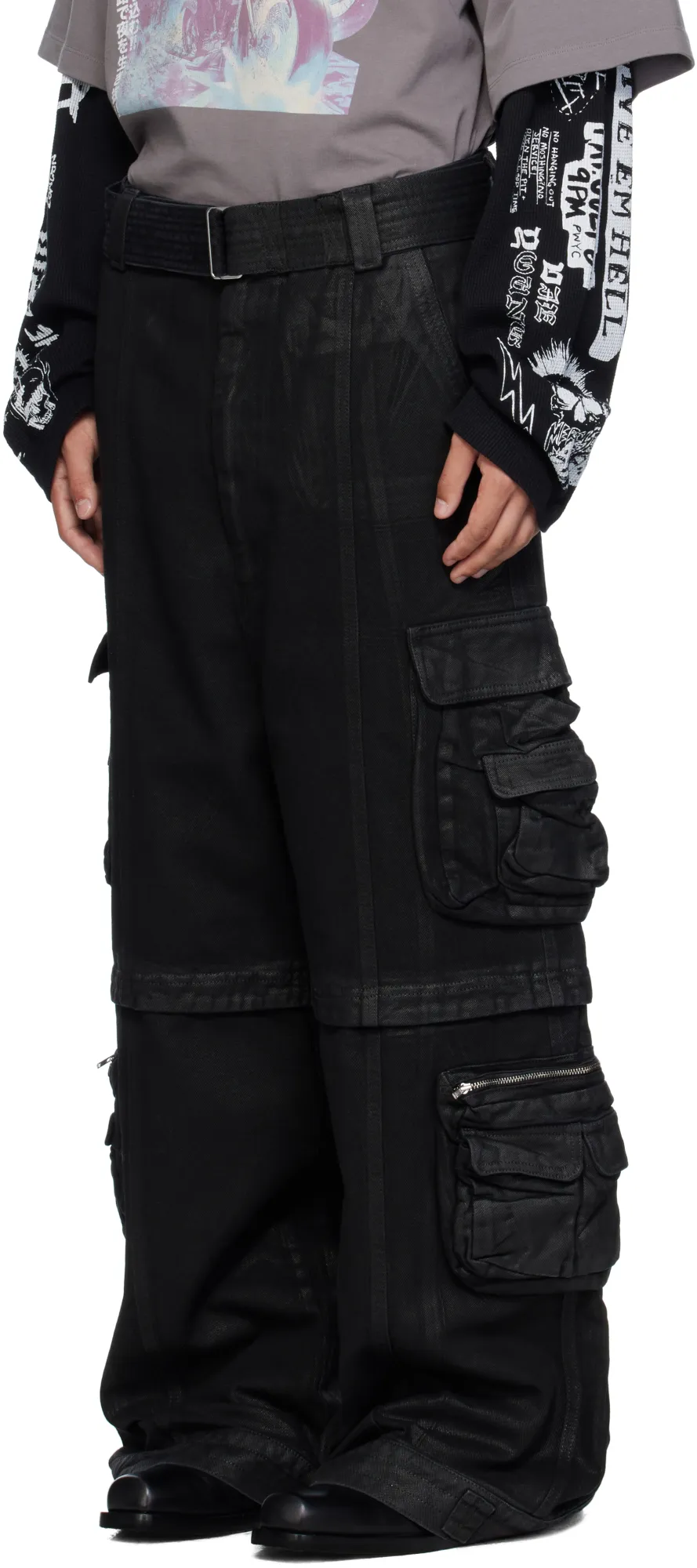 Coated Denim Overalls