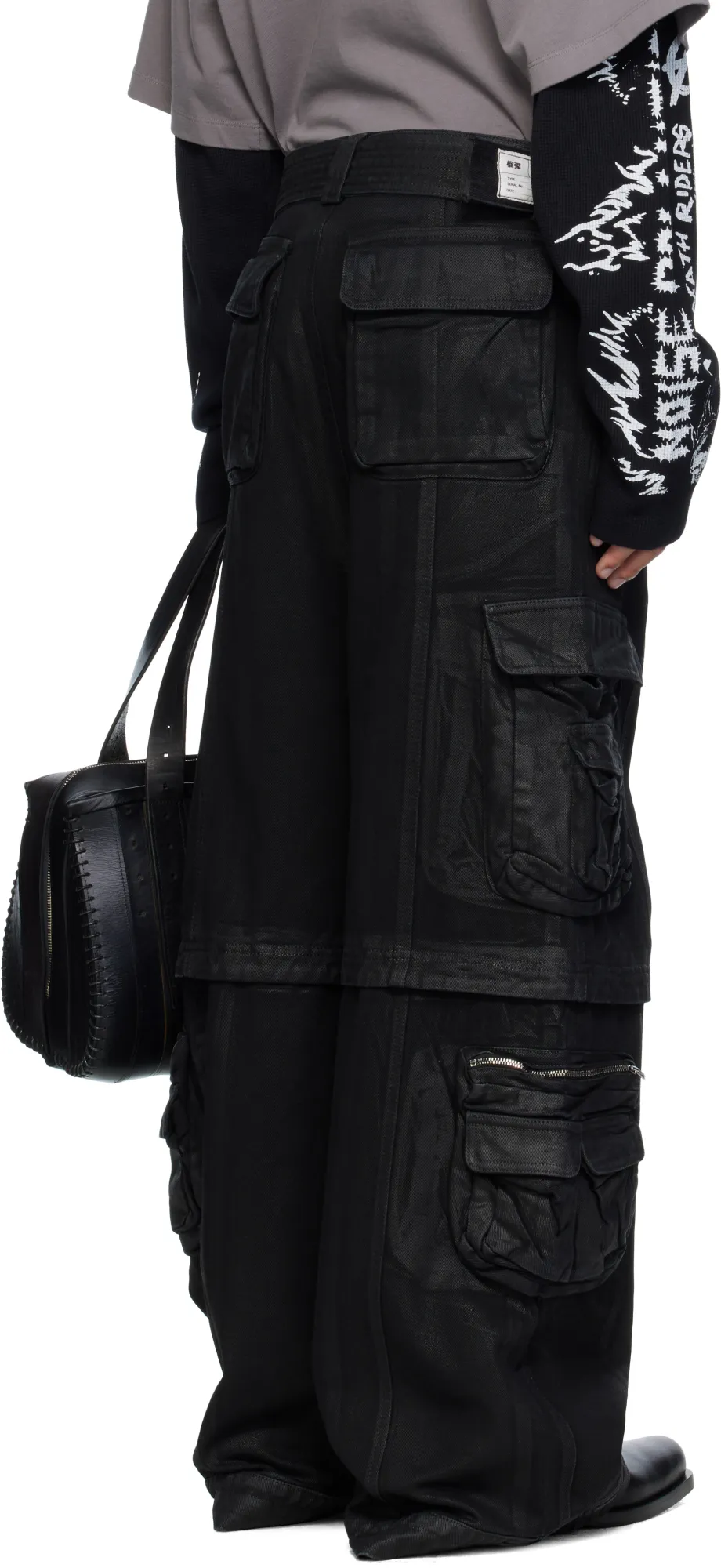 Coated Denim Overalls