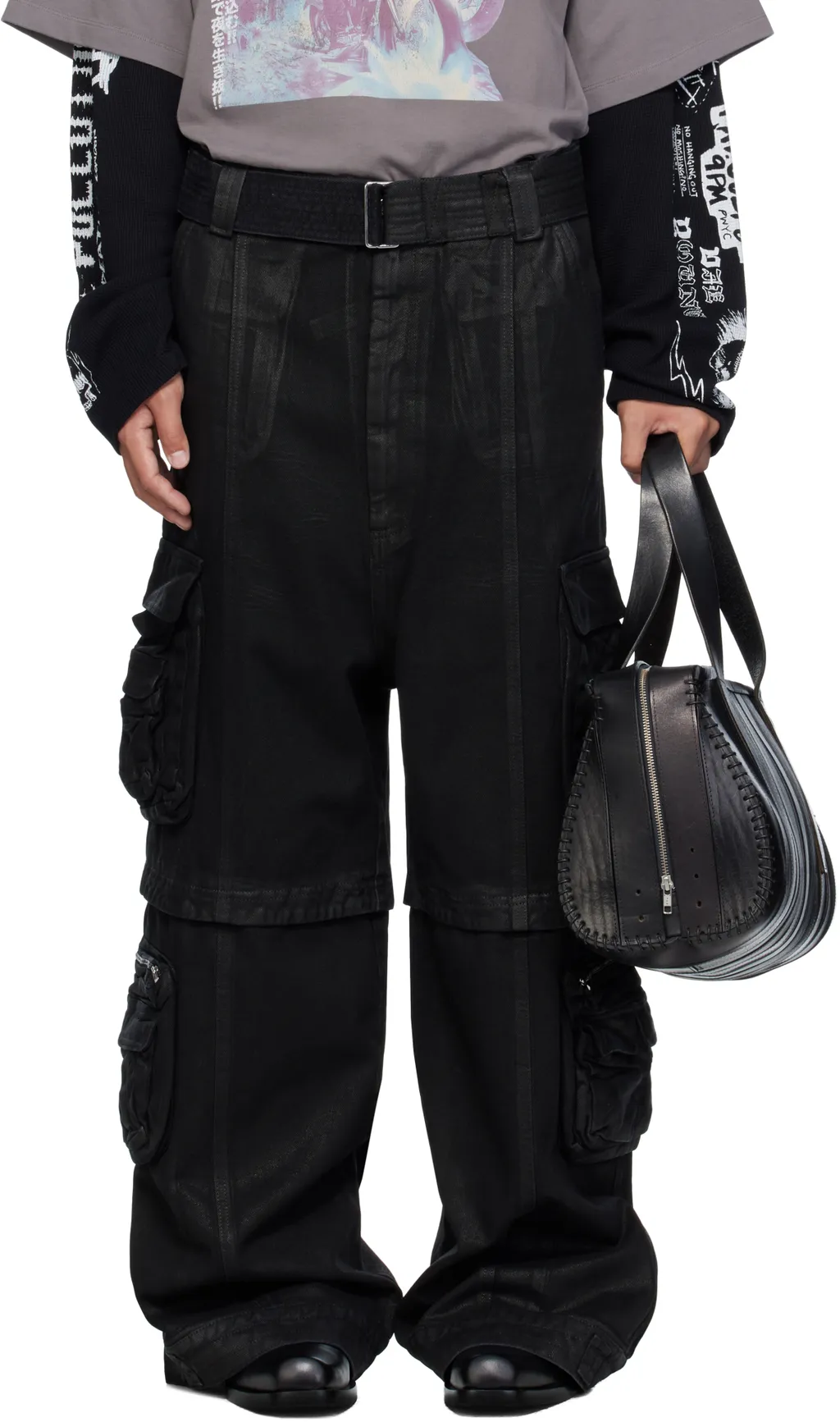 Coated Denim Overalls