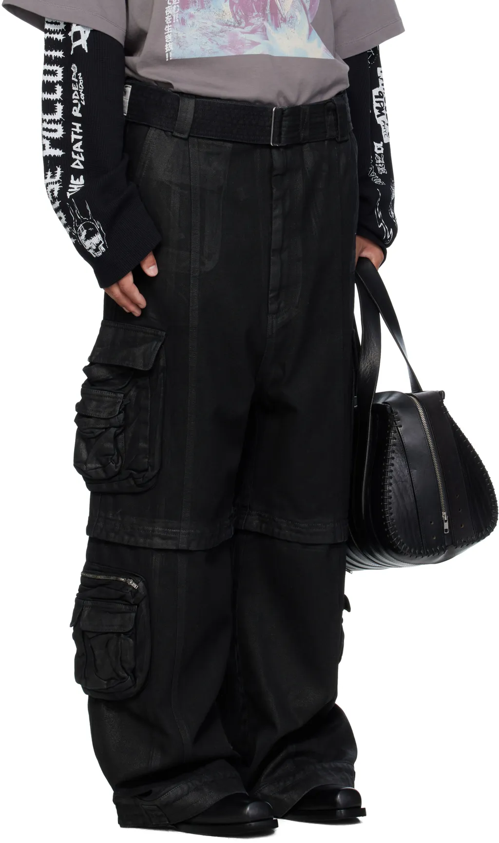 Coated Denim Overalls