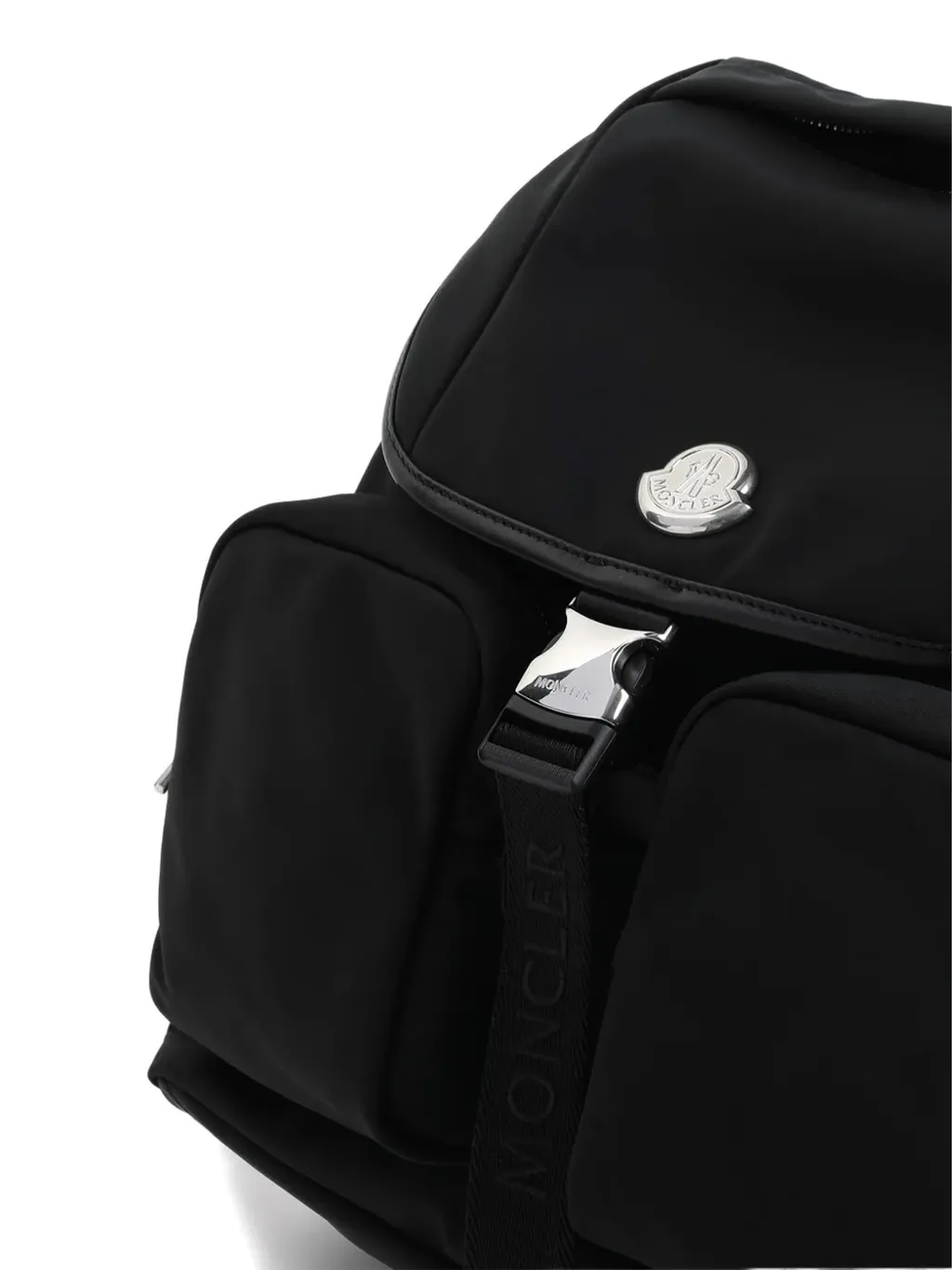 Moncler Logo Plaque Foldover Top Backpack
