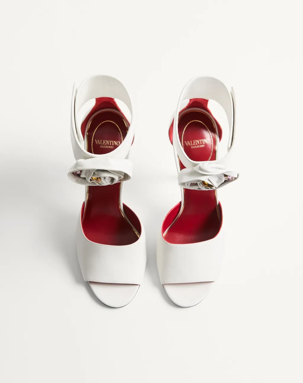 Valentino	Drip Rose Embellished Open Toe Sandals