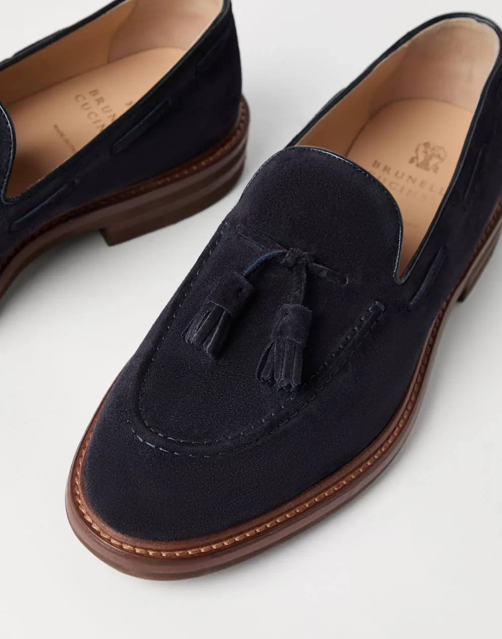 Brunello Cucinelli Tassel Detailed Almond-Toe Loafers
