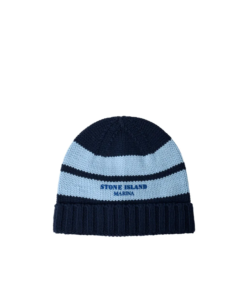 Stone Island Striped Knitted Beanie