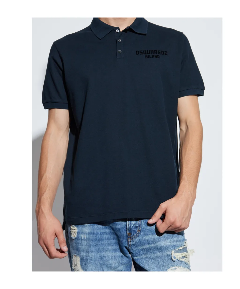 Dsquared2 Logo Detailed Short-Sleeved Polo Shirt
