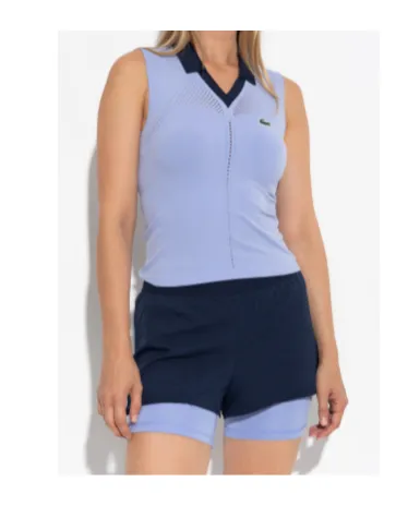 Sleeveless Knitted Polo Top
