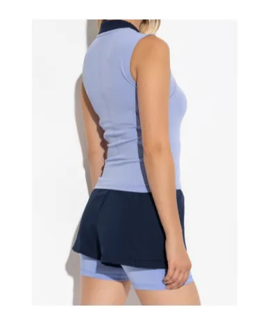 Sleeveless Knitted Polo Top