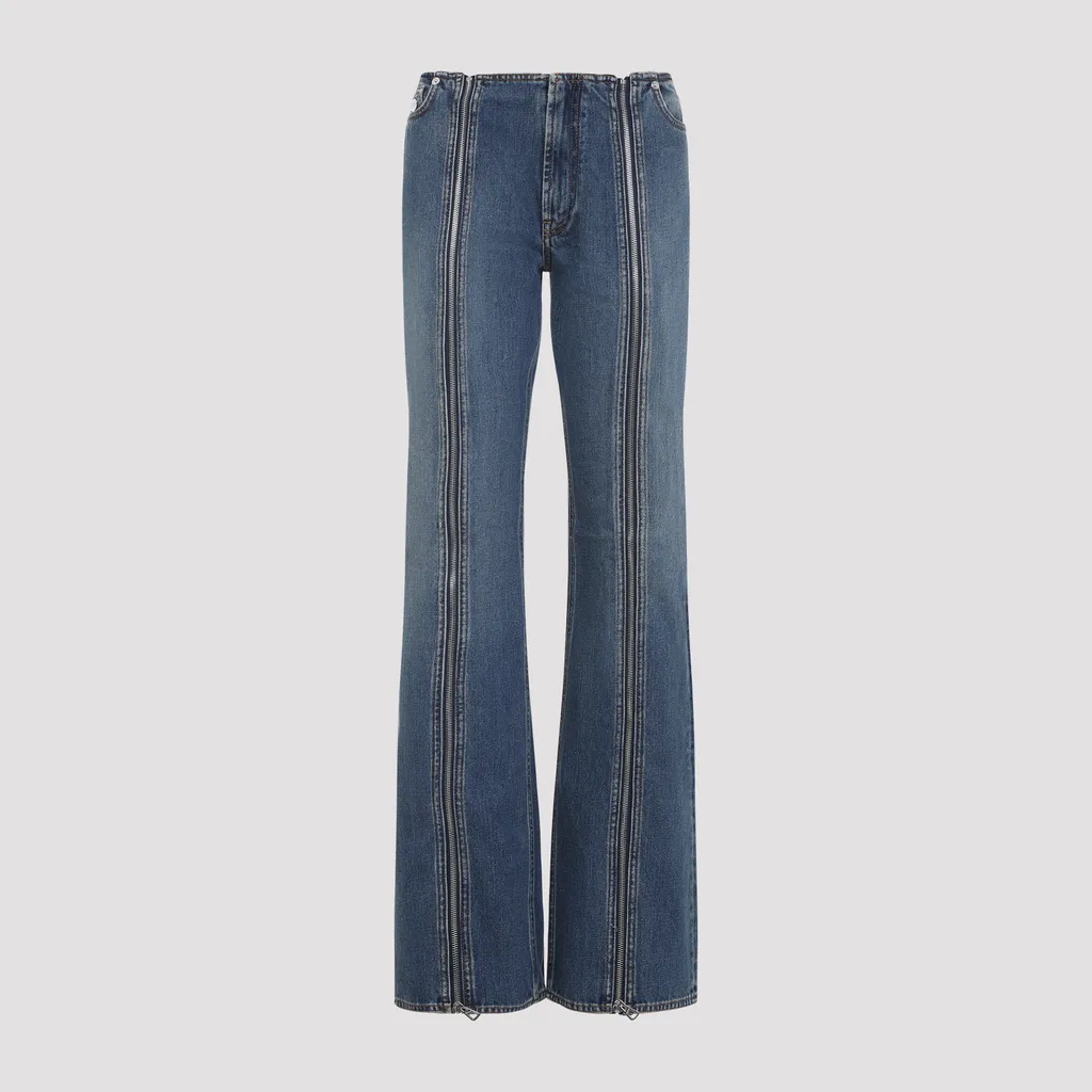 Zippered Denim Trousers