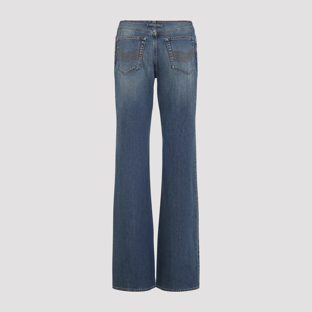 Zippered Denim Trousers