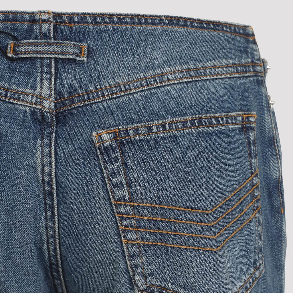 Zippered Denim Trousers