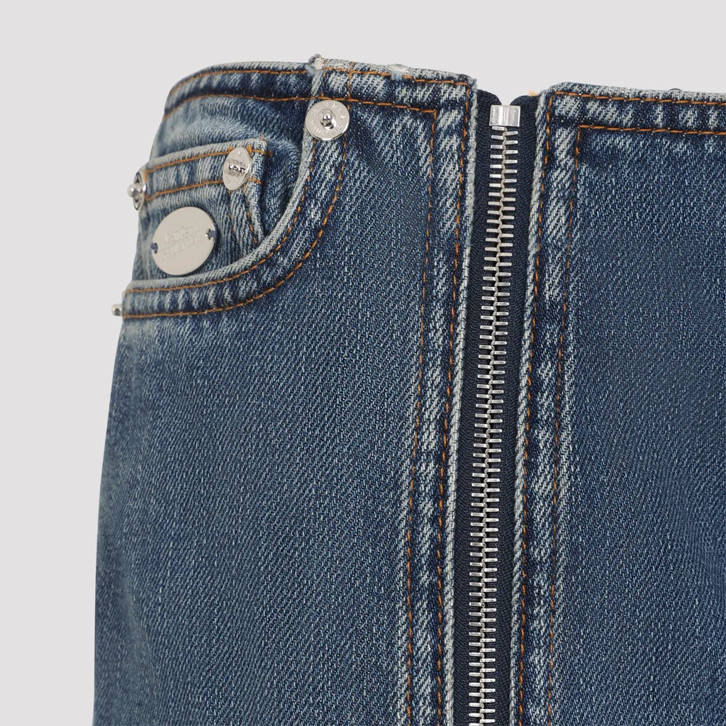 Zippered Denim Trousers