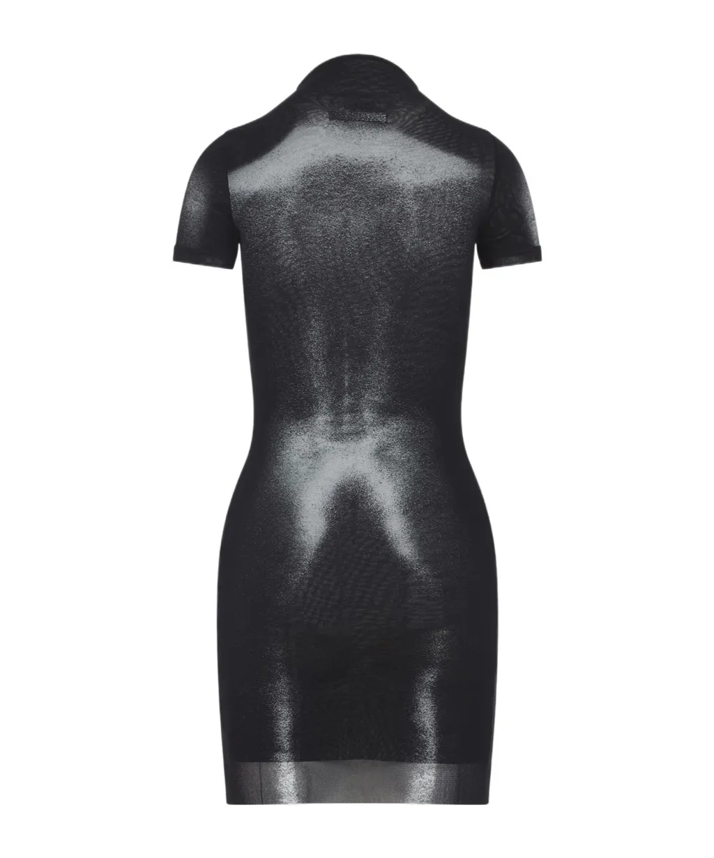 Printed Mesh Dress