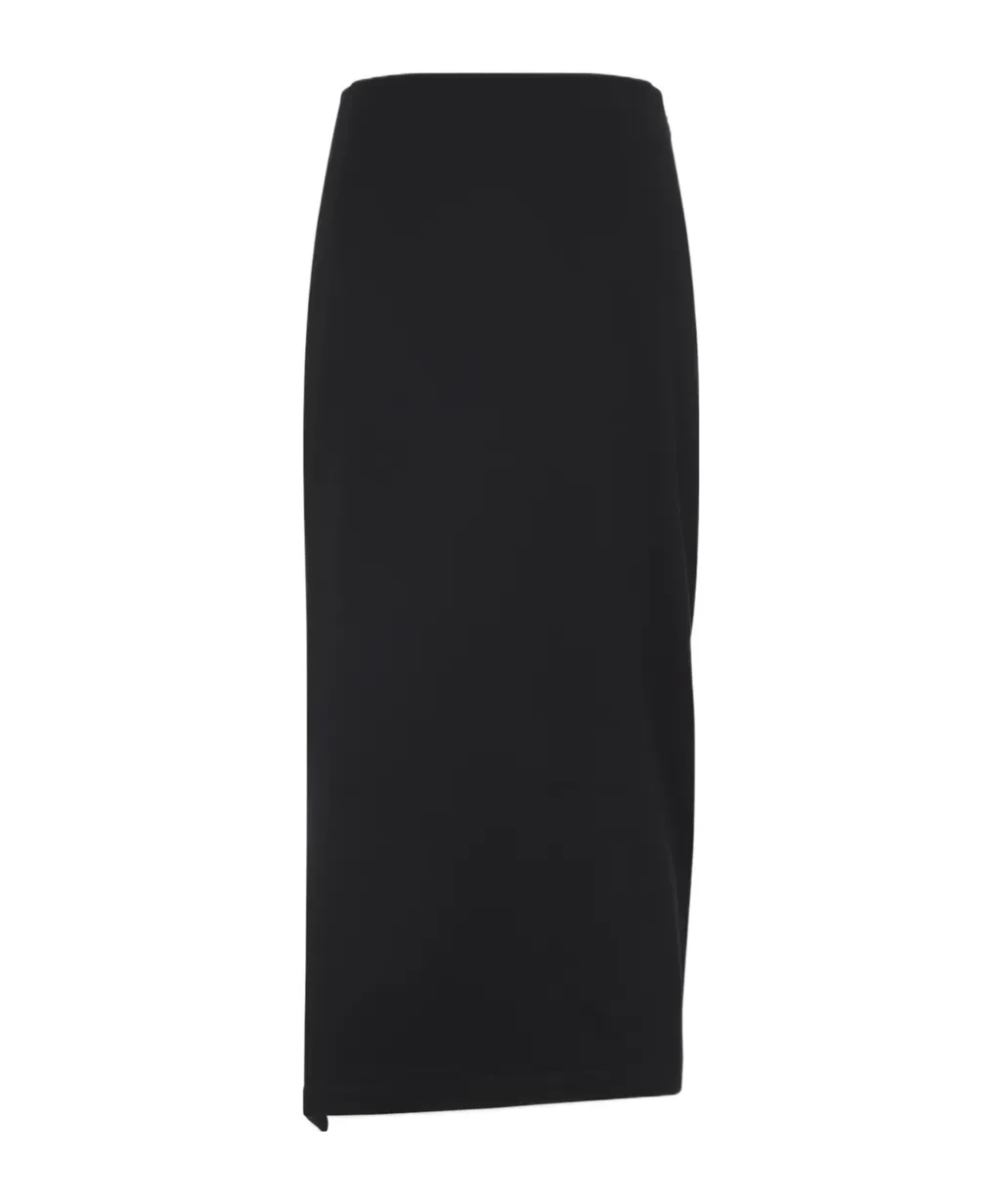 Dries Van Noten Ruffled Asymmetric Hem Midi Skirt