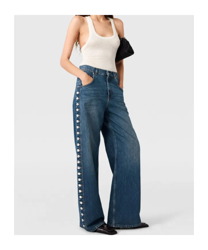 Stella Mccartney Popper-Studded Straight-Leg Jeans