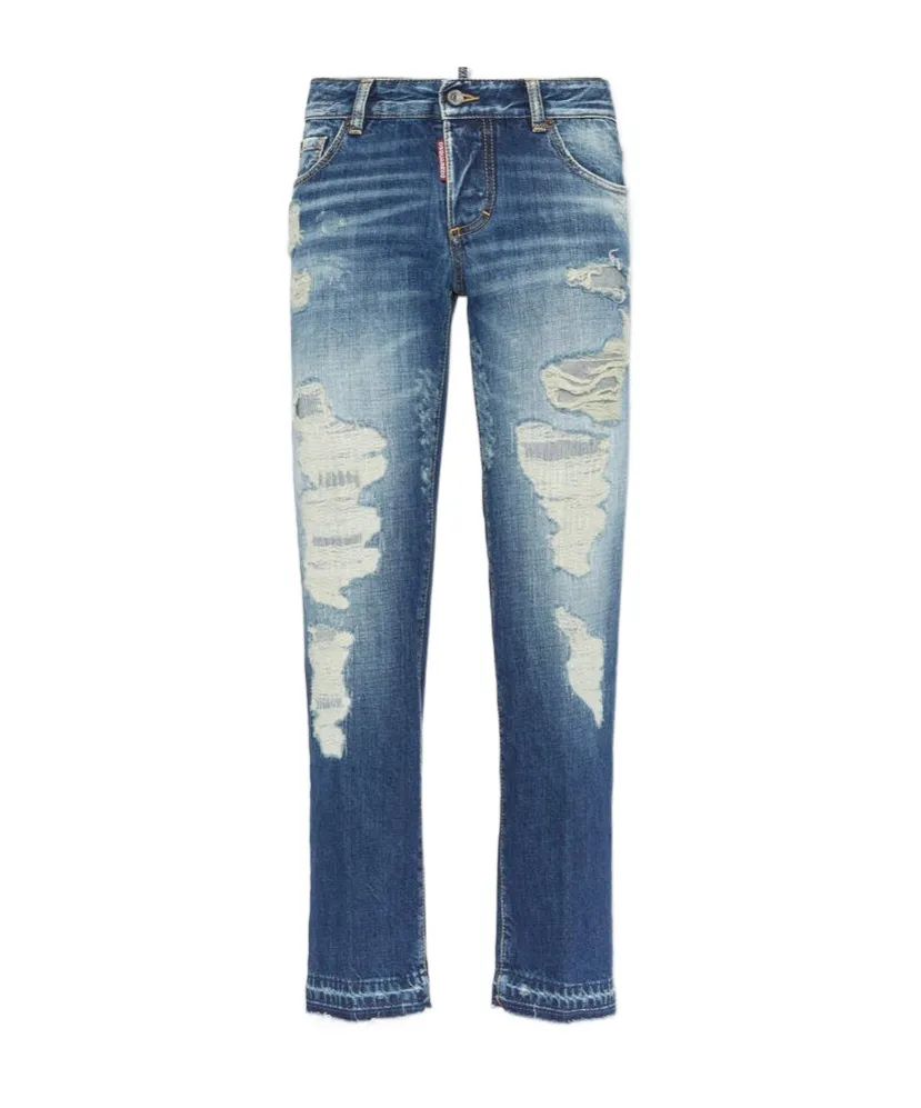 Dsquared2 Medium Fade Wash Jenna Distressed Jeans