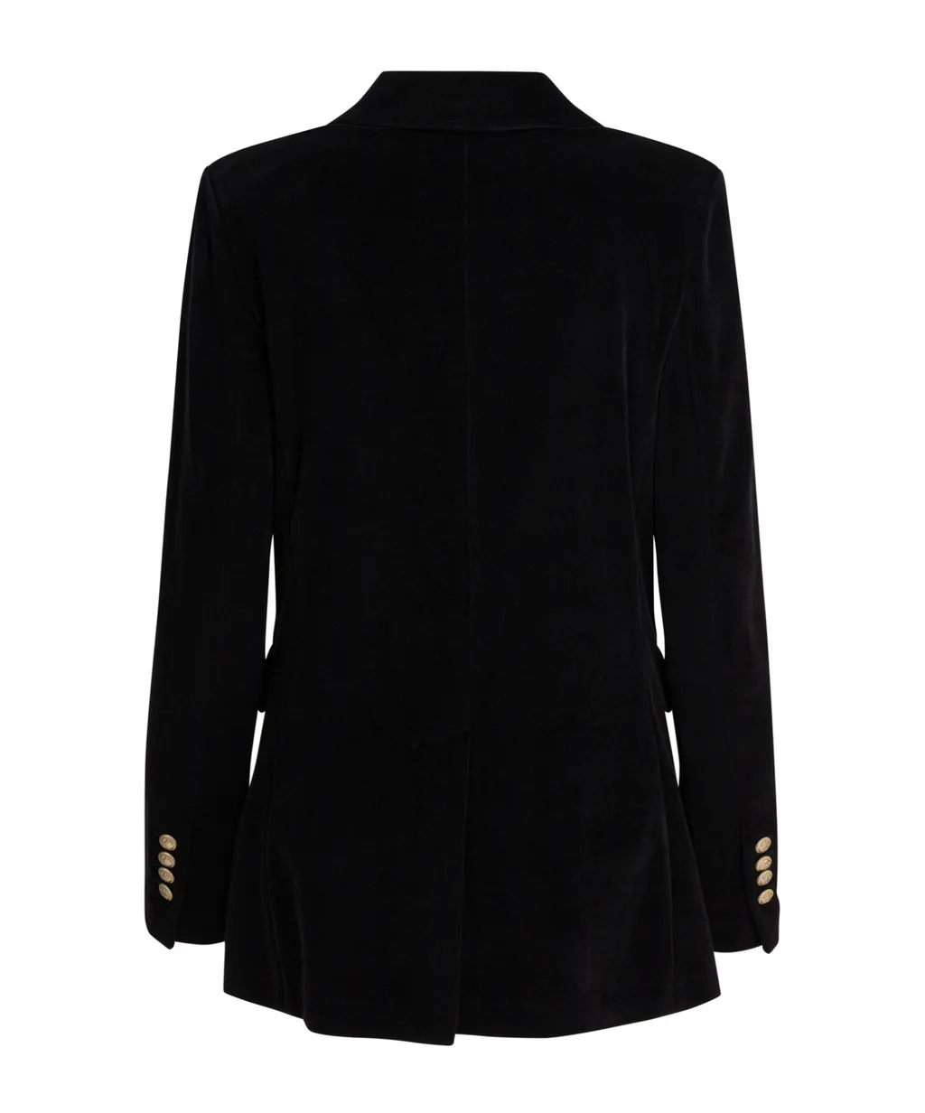 Double-Breasted Velvet Blazer