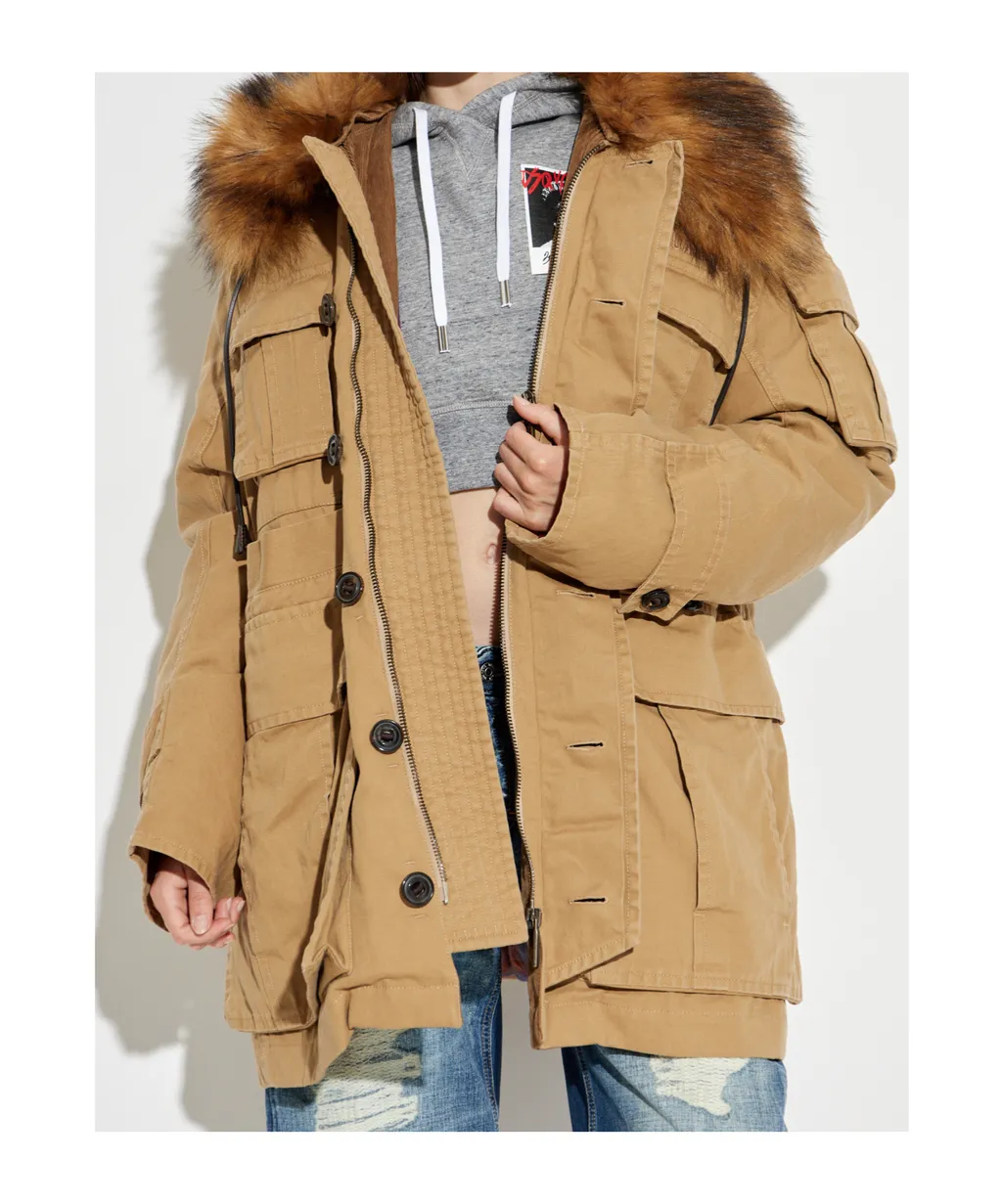 Dsquared2 Military Fur Collar Parka