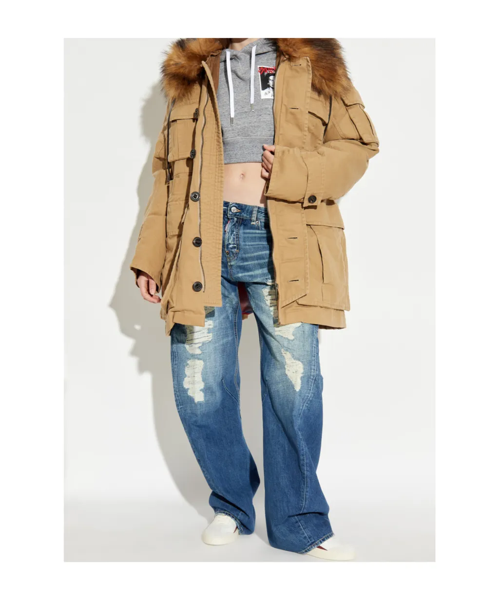 Dsquared2 Military Fur Collar Parka