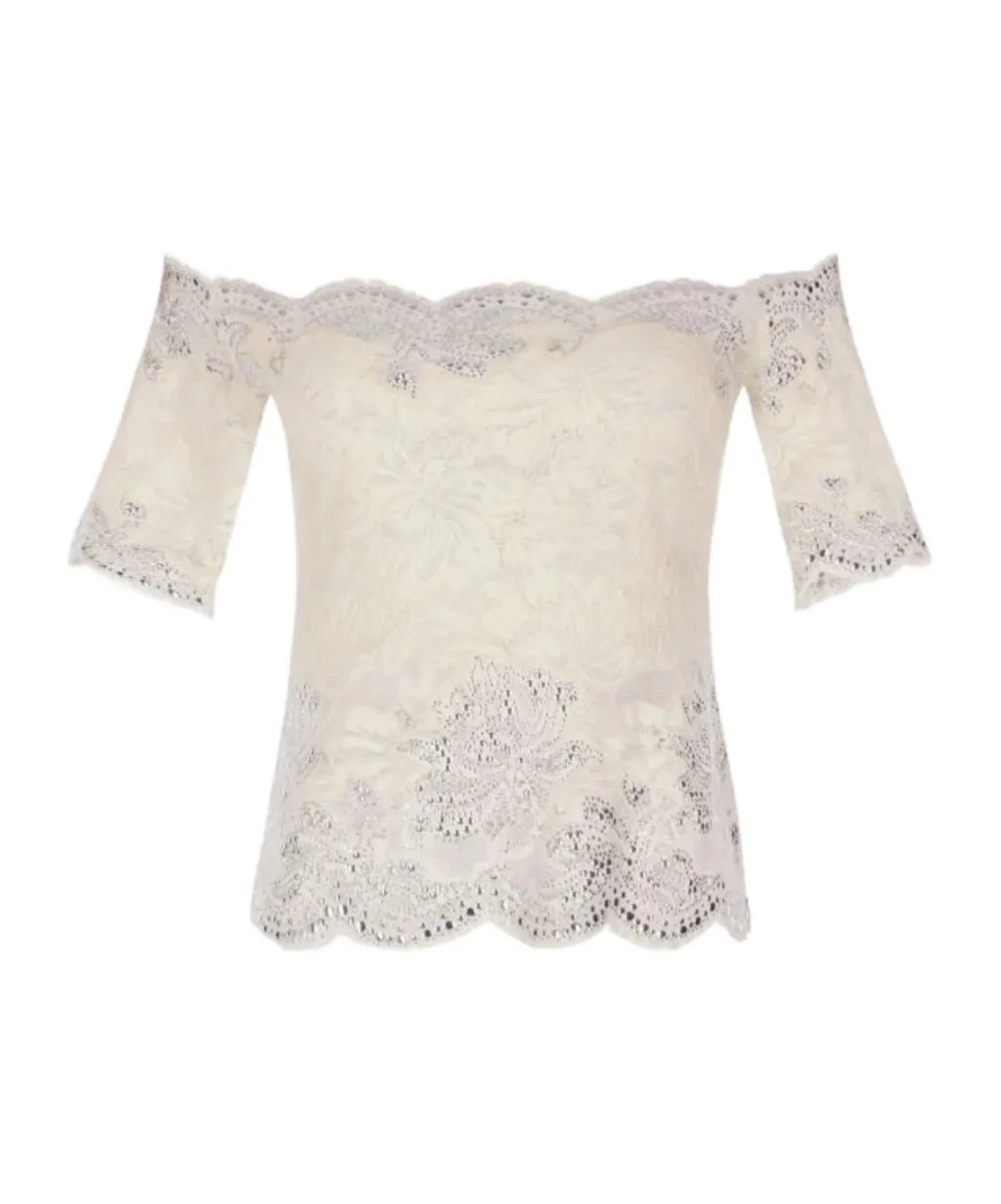 Rabanne Lace Off-Shoulder Top