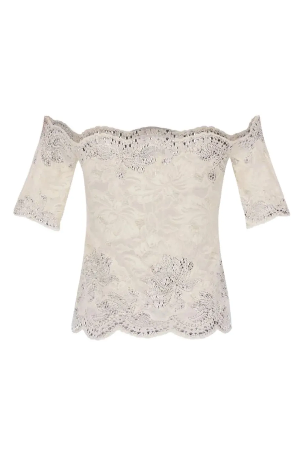 Rabanne Lace Off-Shoulder Top