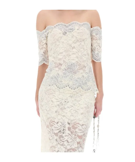 Rabanne Lace Off-Shoulder Top