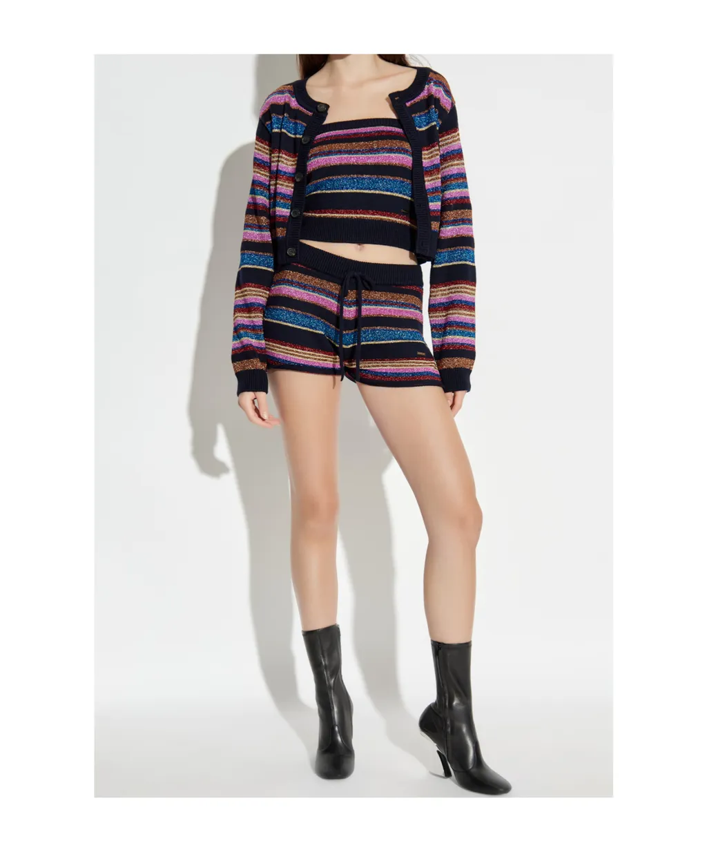 Dsquared2 Striped Button Up Crewneck Cardigan
