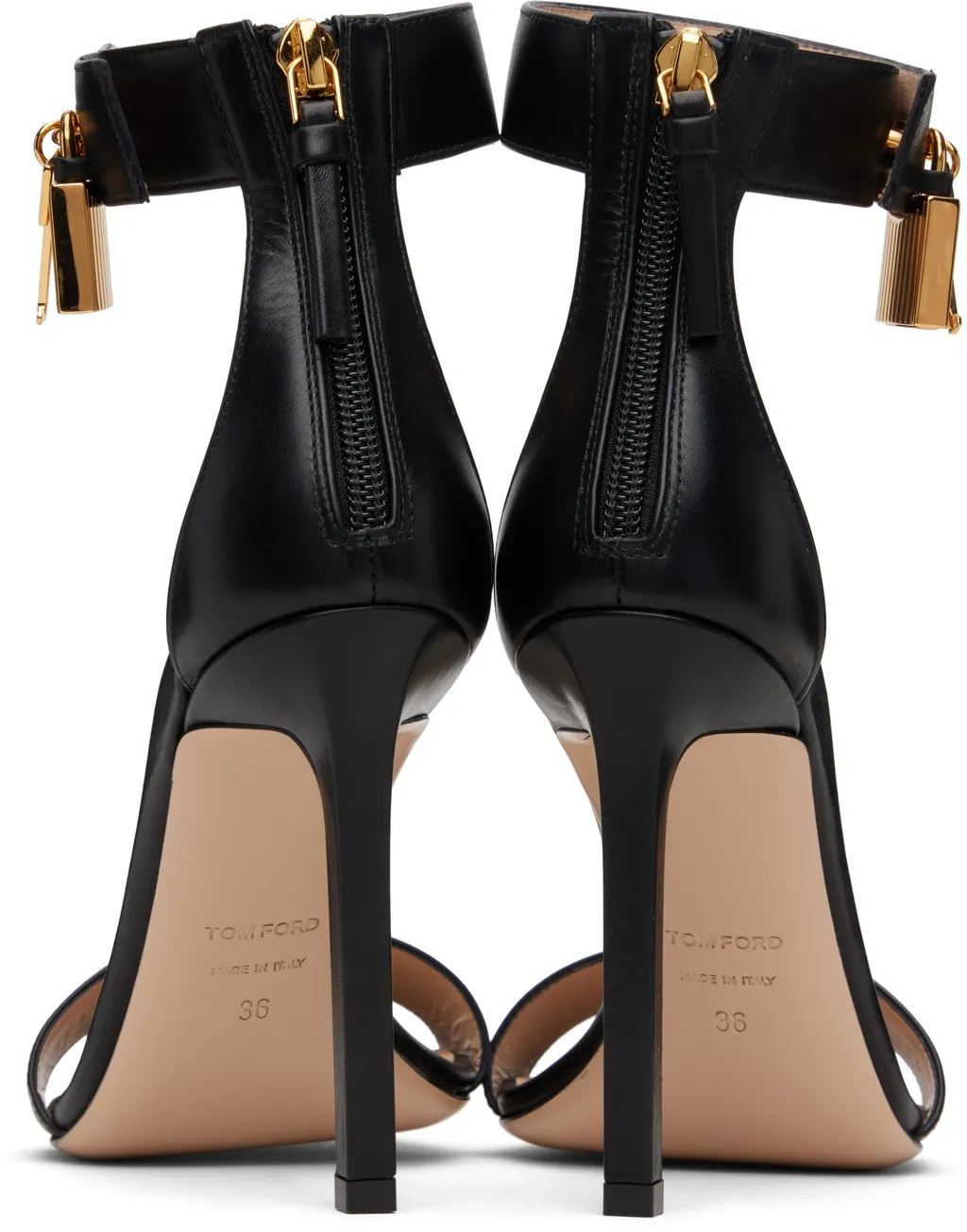 Leather Buckle High-Heeled Sandals