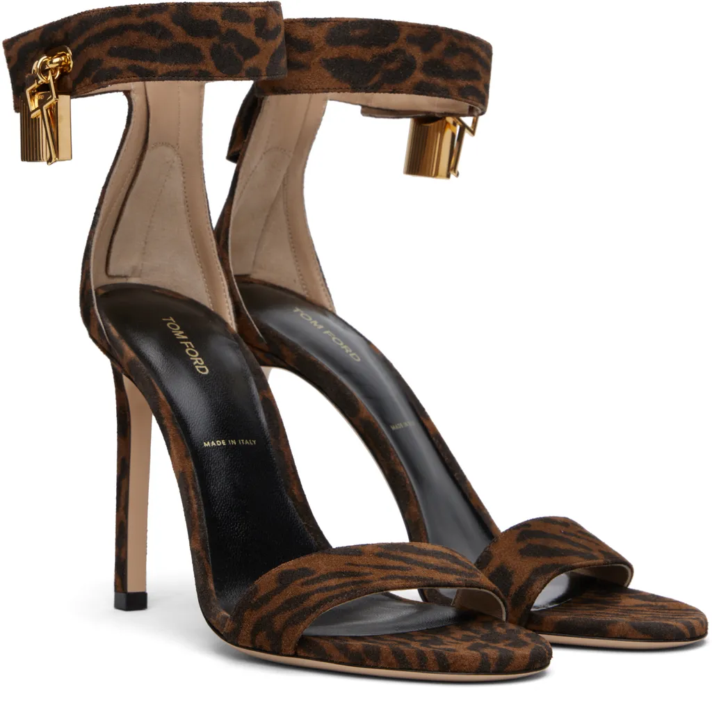 Leopard Print High-Heeled Sandals