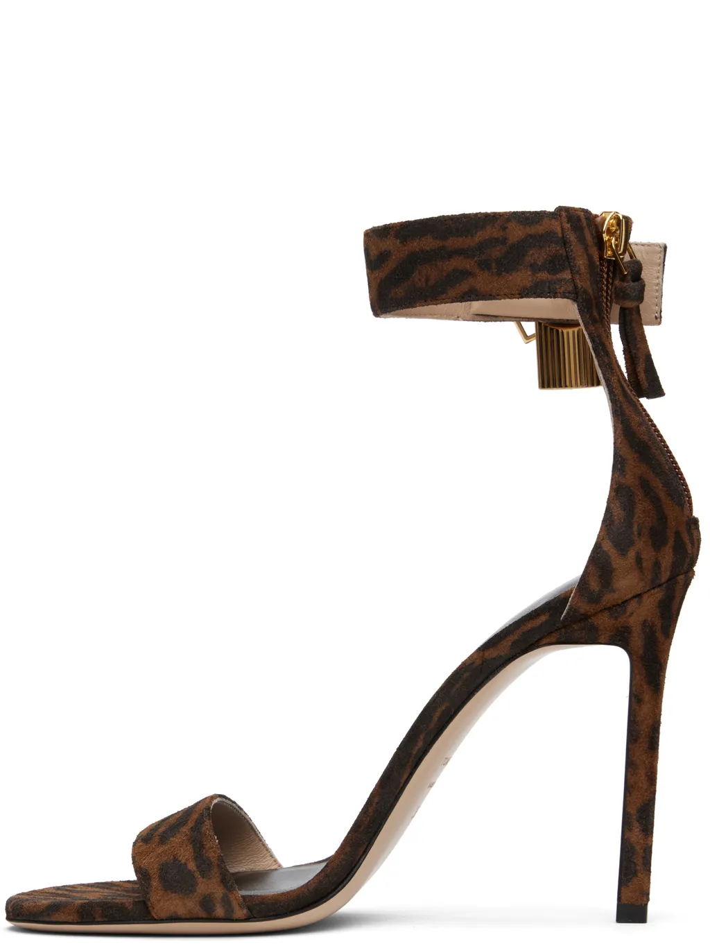 Leopard Print High-Heeled Sandals