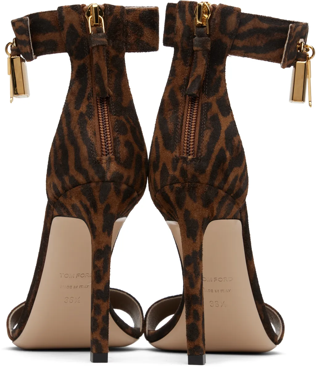 Leopard Print High-Heeled Sandals