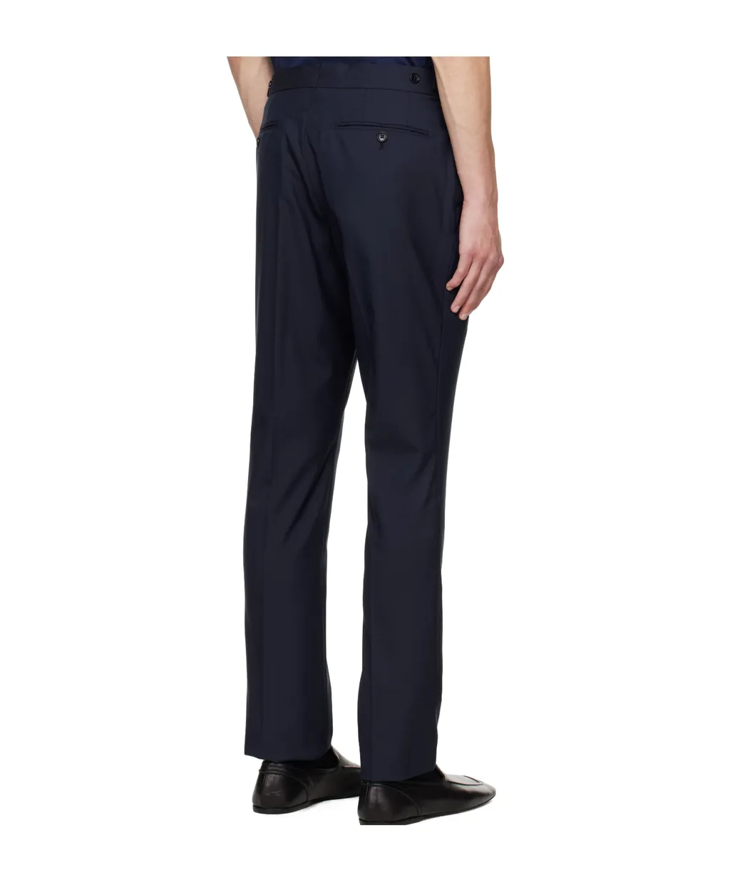Pleated Wool Casual Pants