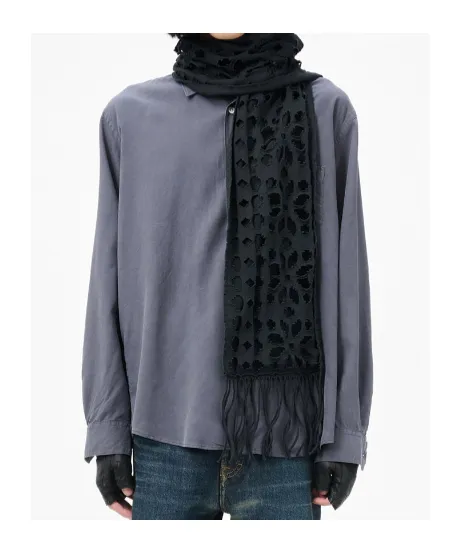 Cut-Out Fringe Scarf