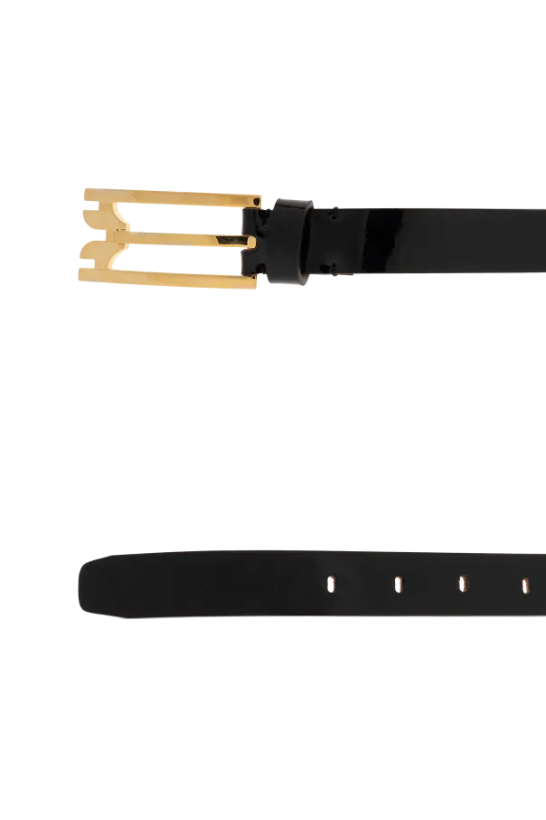 Wide-Buckle Leather Belt