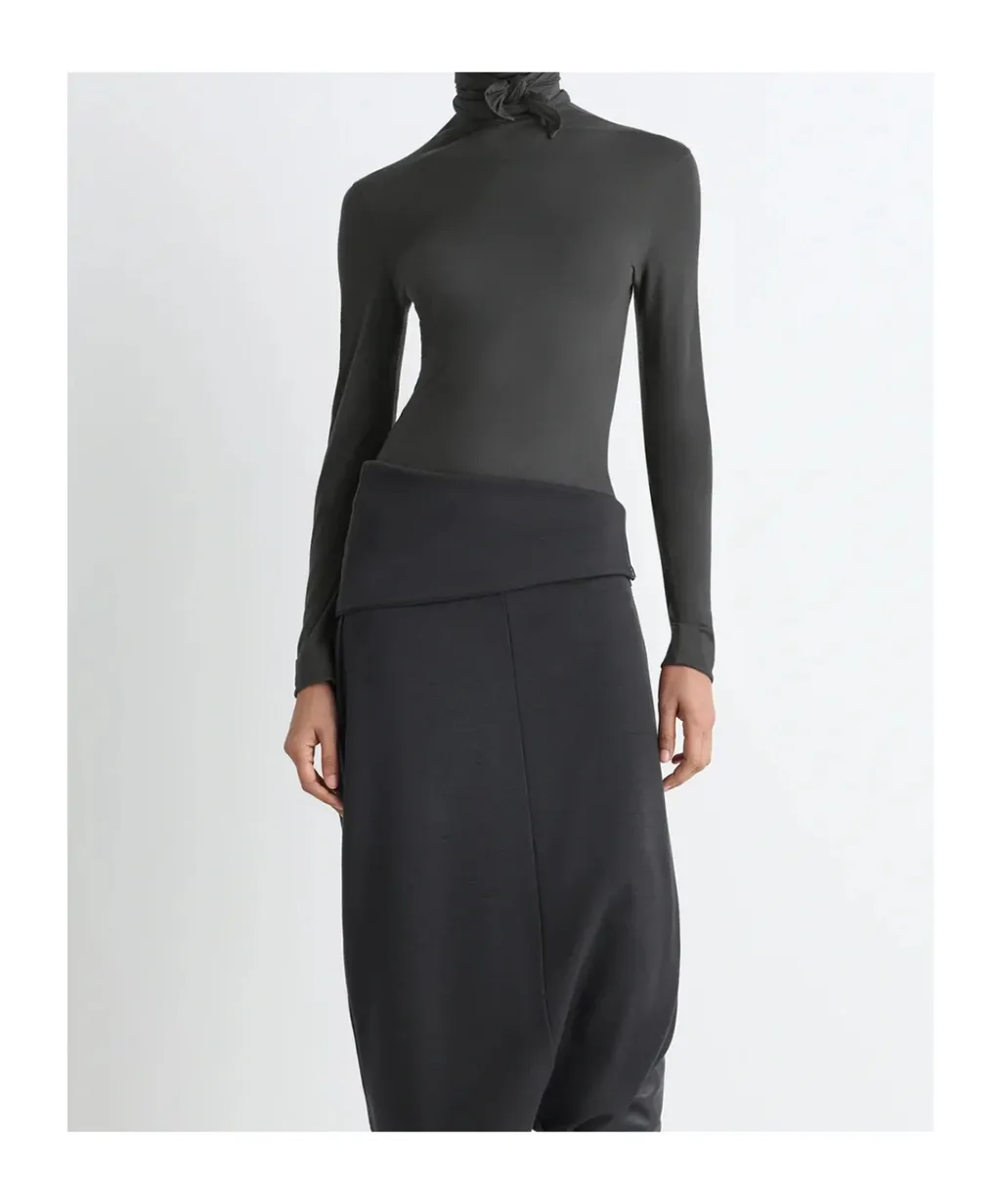 Neck-Tie Long-Sleeve Top