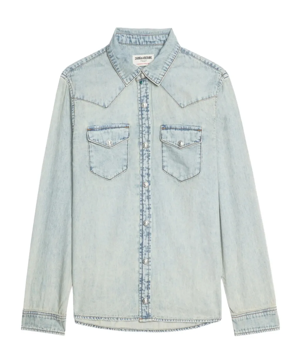 Zadig & Voltaire Logo Patch Denim Shirt