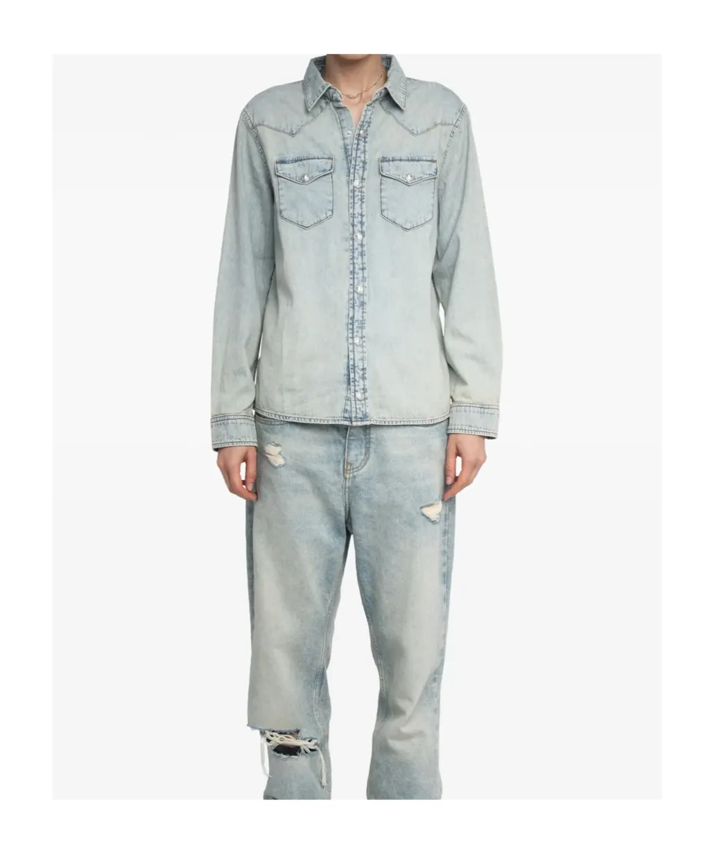 Zadig & Voltaire Logo Patch Denim Shirt