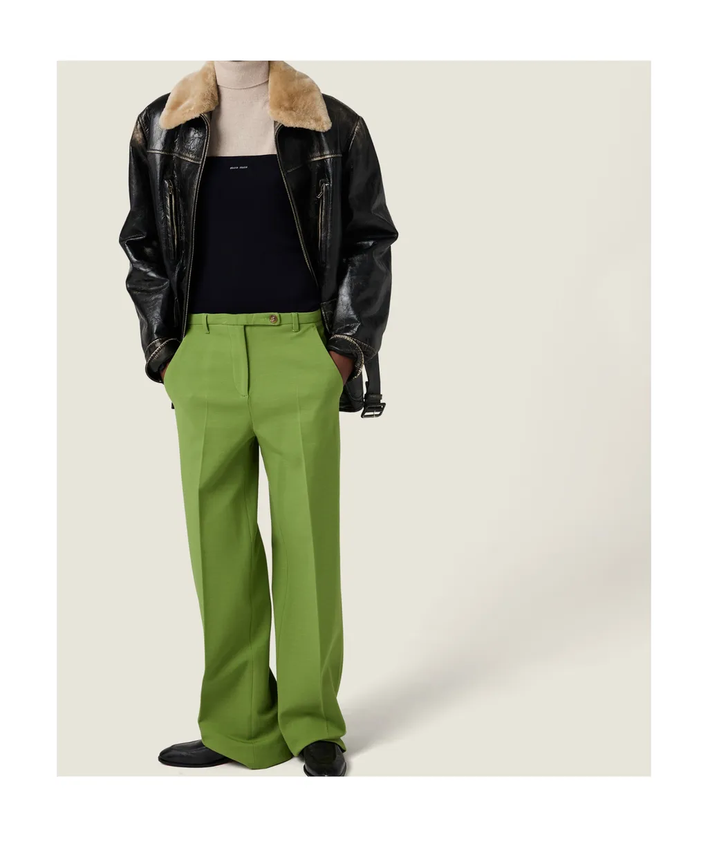 Miu Miu Straight-Leg Pleated Trousers