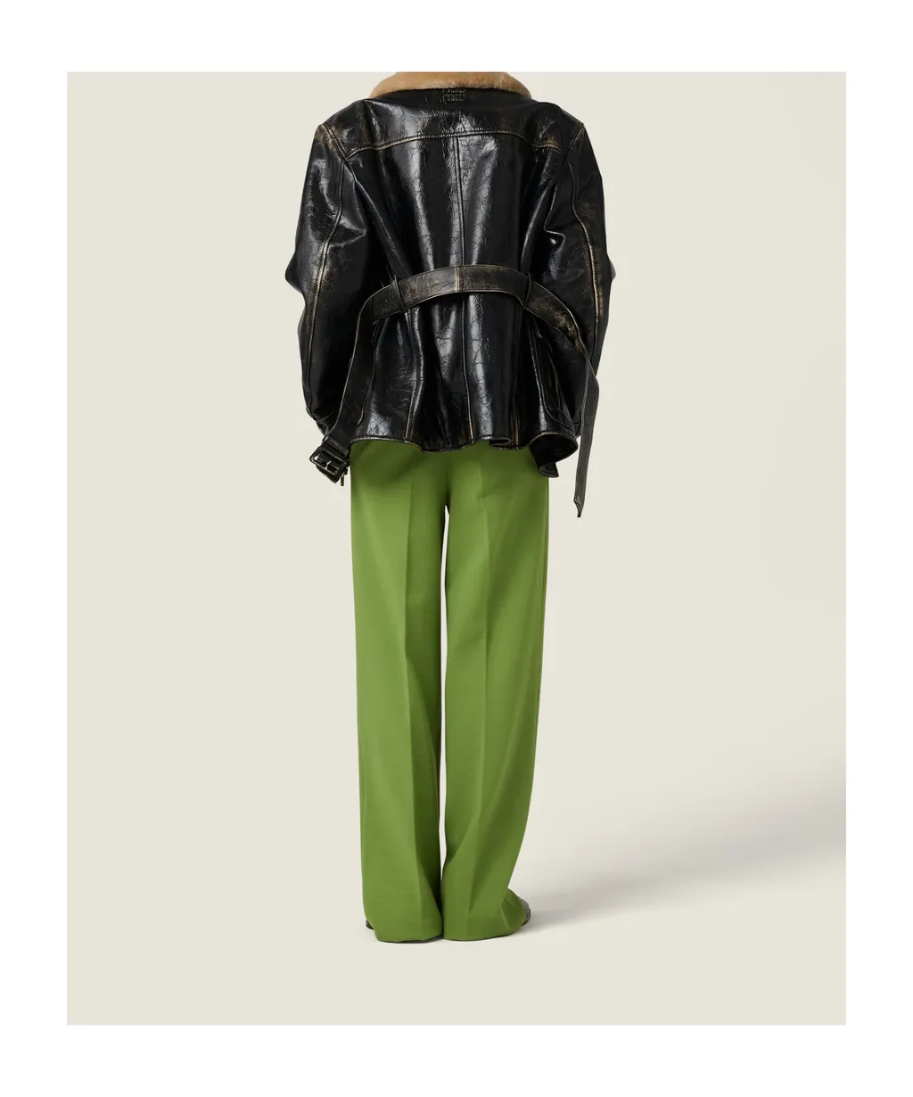 Miu Miu Straight-Leg Pleated Trousers
